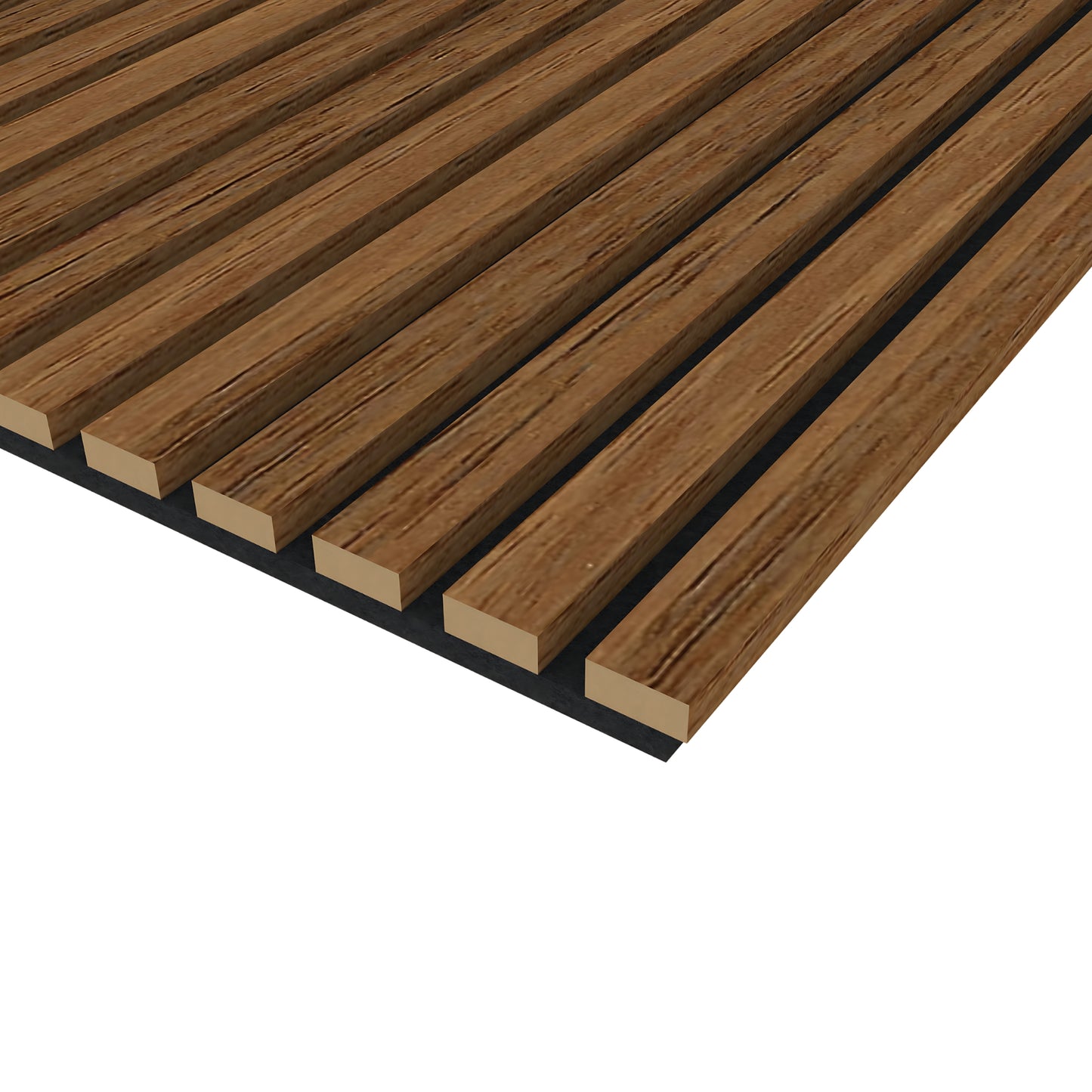 Chestnut Acoustic Wood Wall Panel Thin Slat Series 1 - 240x60cm - Tuda Grass