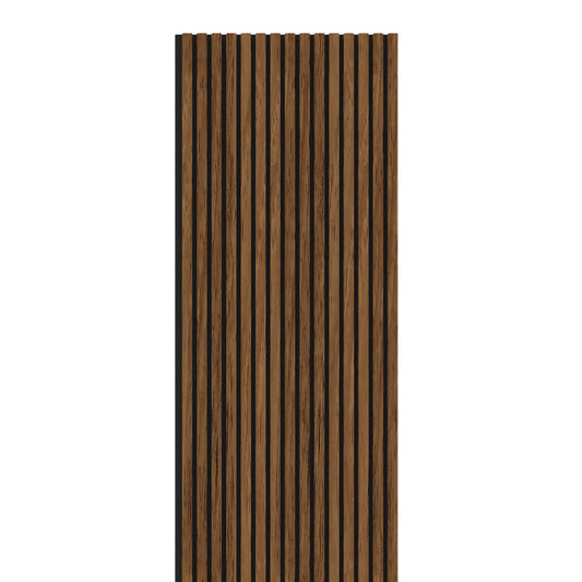 Chestnut Acoustic Wood Wall Panel Thin Slat Series 1 - 240x60cm - Tuda Grass