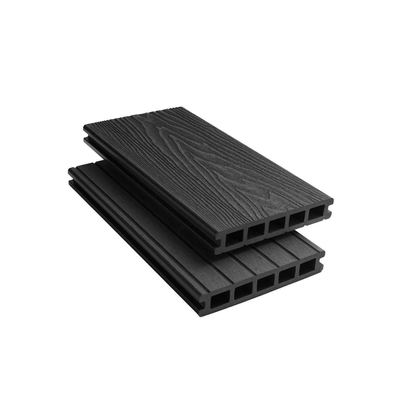 Black Woodgrain Composite Decking Sample