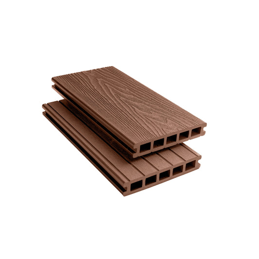 Red Brown Woodgrain Composite Decking Sample